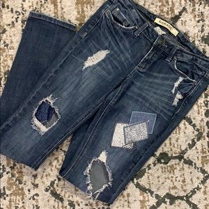 Garage Distressed Patch Jeans